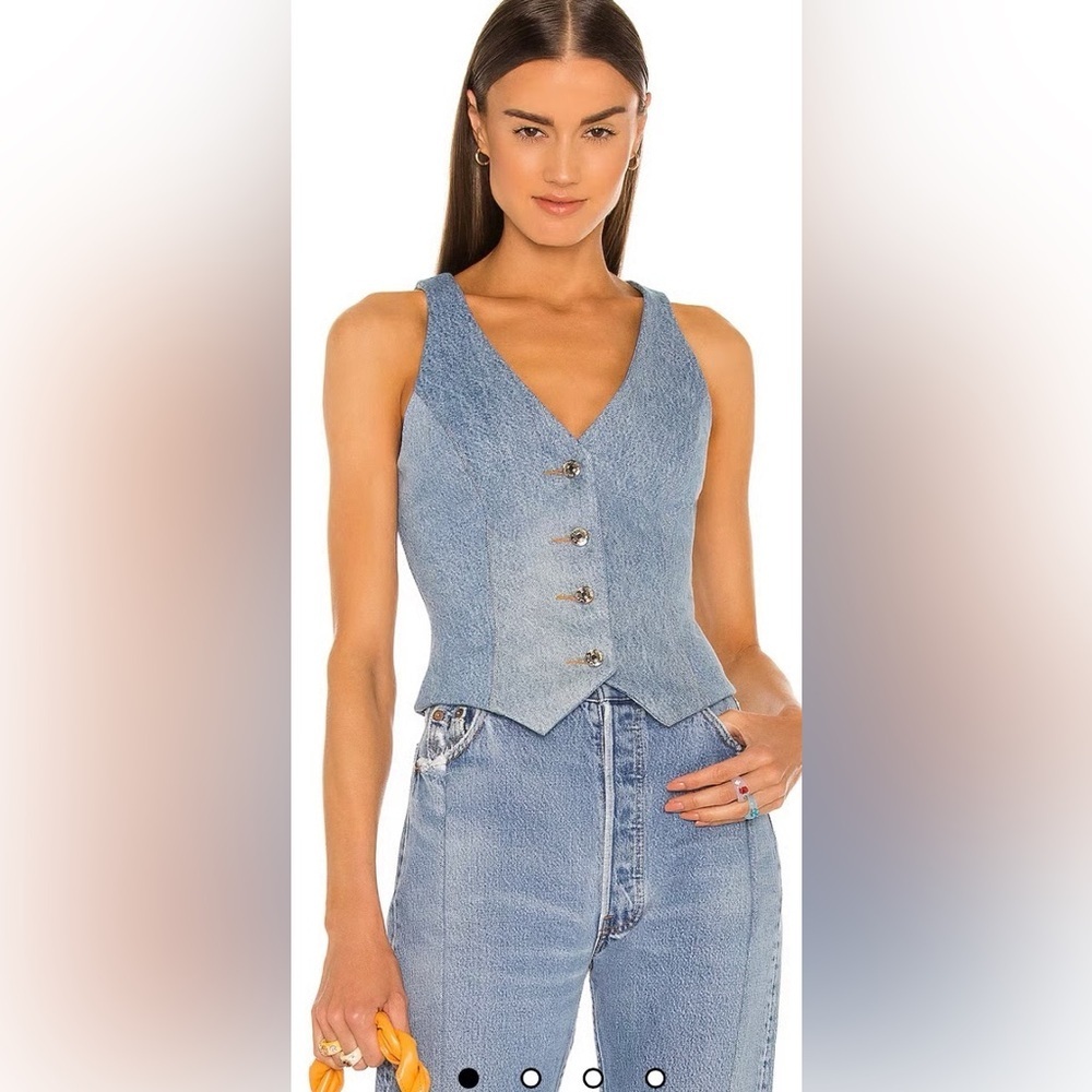EB Denim Ava Vest in a Medium Wash (S)